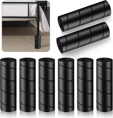 8 Pack Bed Frame Toe Protectors - Leg Covers, Feet Black 