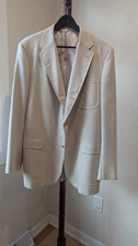 Brooks Brothers 44L Beige Hopsack Sport Coat 3/2 Roll Ivy