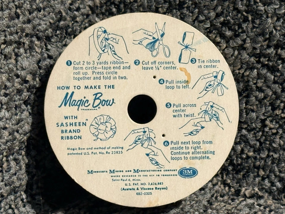 Vtg 60s 3/4" Christmas Sasheen Ribbon Gold Angels/Stars White 3M Classic Line - Image 4 of 4