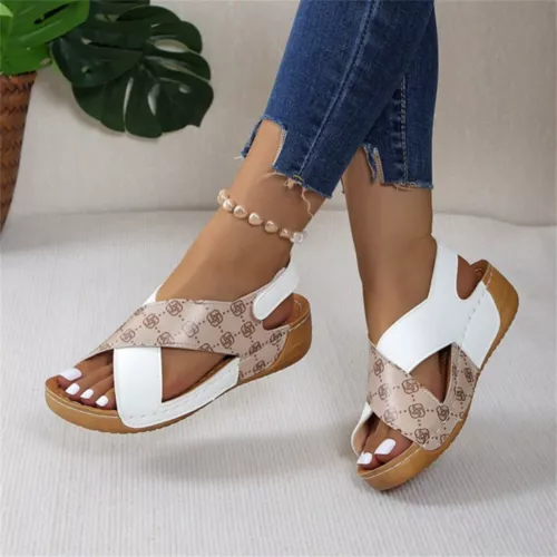 Damen Orthopädische Sandalen Bequeme Hausschuhe Peep Toe Offener Schuhe Sommer - Bild 11 von 25