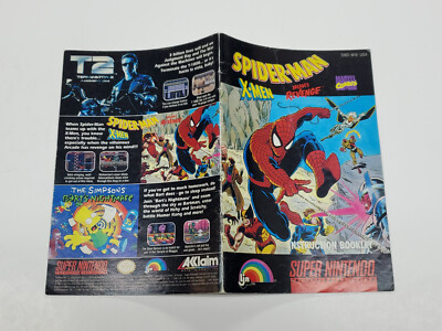 Spider-Man X-Men Arcade's Revenge SNES Super Nintendo Manual Only
