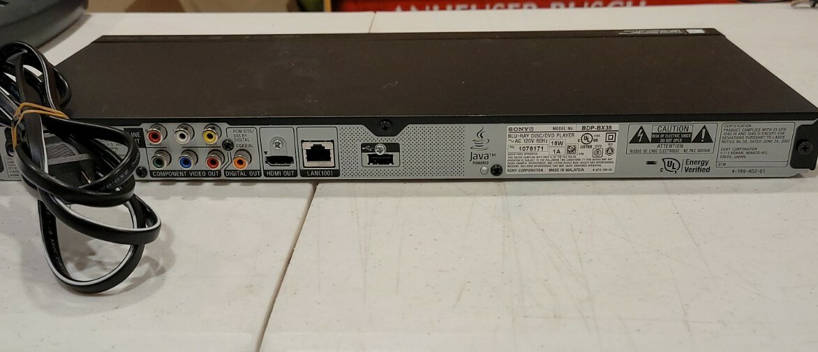 Sony BDPBX38 Bluray Disc/DVD Player *NO REMOTE* Tested & Working eBay