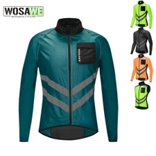 WOSAWE Men's Cycling Jacket Windbreaker Reflective Bicycle Waterproof Sportswear