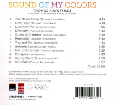 THOMAS FONNESB'K/LARS JANSSON/PAUL SVANBERG - SOUND OF MY COLORS [DIGIPAK] NEU C