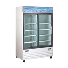 Omcan USA 50032 53" 2-Section Merchandiser Refrigerator w/ Sliding Glass Door...