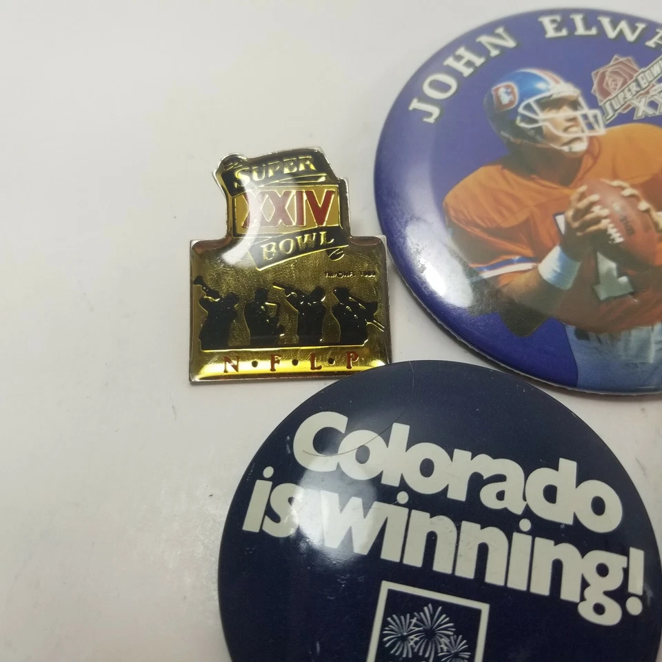 Lote de 13 Botones de Fútbol Cerveza Cultura Pop Broncos Rockies WWF John Elway Bud Foto 2 de 4