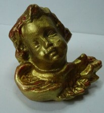 stary skrzydlaty świąteczny anioł anioł putto drewniana figurka rzeźba ręcznie malowana