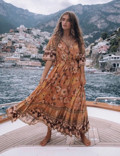 Spell & The Gypsy Dress Size Large Buttercup Gown Sunrise Floral Maxi