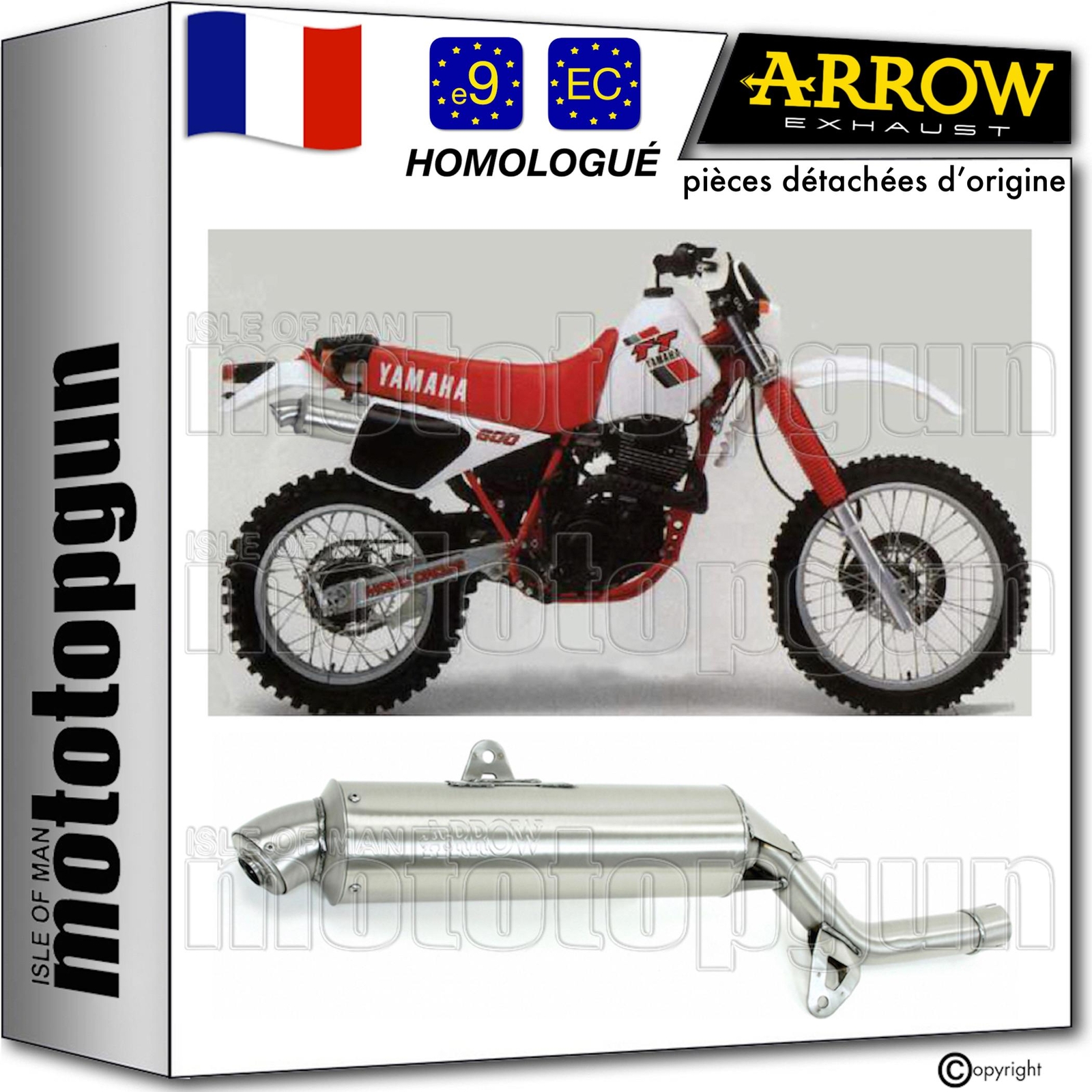 Pot Arrow Paris Dakar Yamaha XT 600 Ténéré 1992 résout la corrosion pot origine homologué