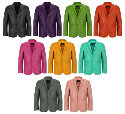 Herren Sport Blazer Classic Fit Italienisch Weich Lammleder Milano Blazer Mantel