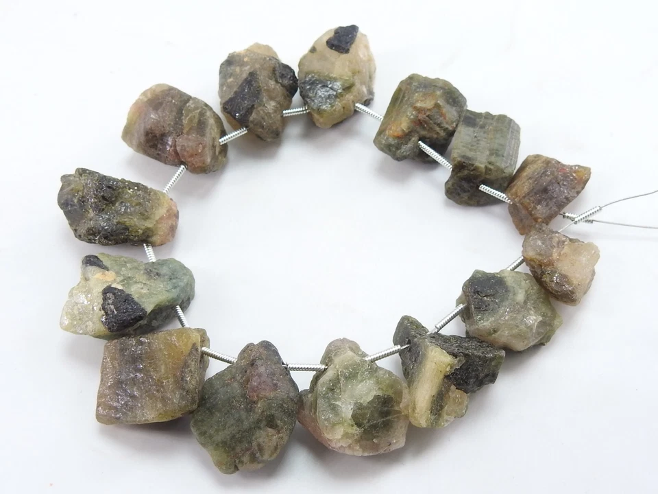 Tourmaline Natural Rough Briolette Beads/Gemstone Rough/14Piece 27X16 To 15X10MM - Image 2 of 4