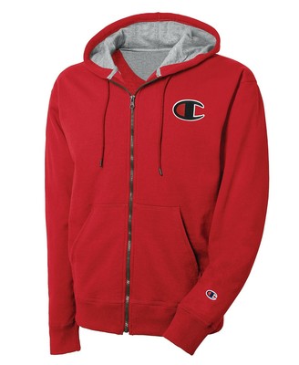 $186 Champion Men's Red Long-Sleeve Full-Zip Logo Hoodie Sweater Size 2XL 738994898524 | eBay