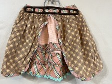 Size 10 Matilda Jane Pecan Sandy Happy Free Brown Pink Plaid Skirt