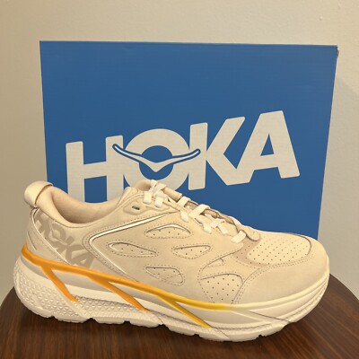 HOKA One One Clifton Suede Sneakers Biege / Tan Walking Running 