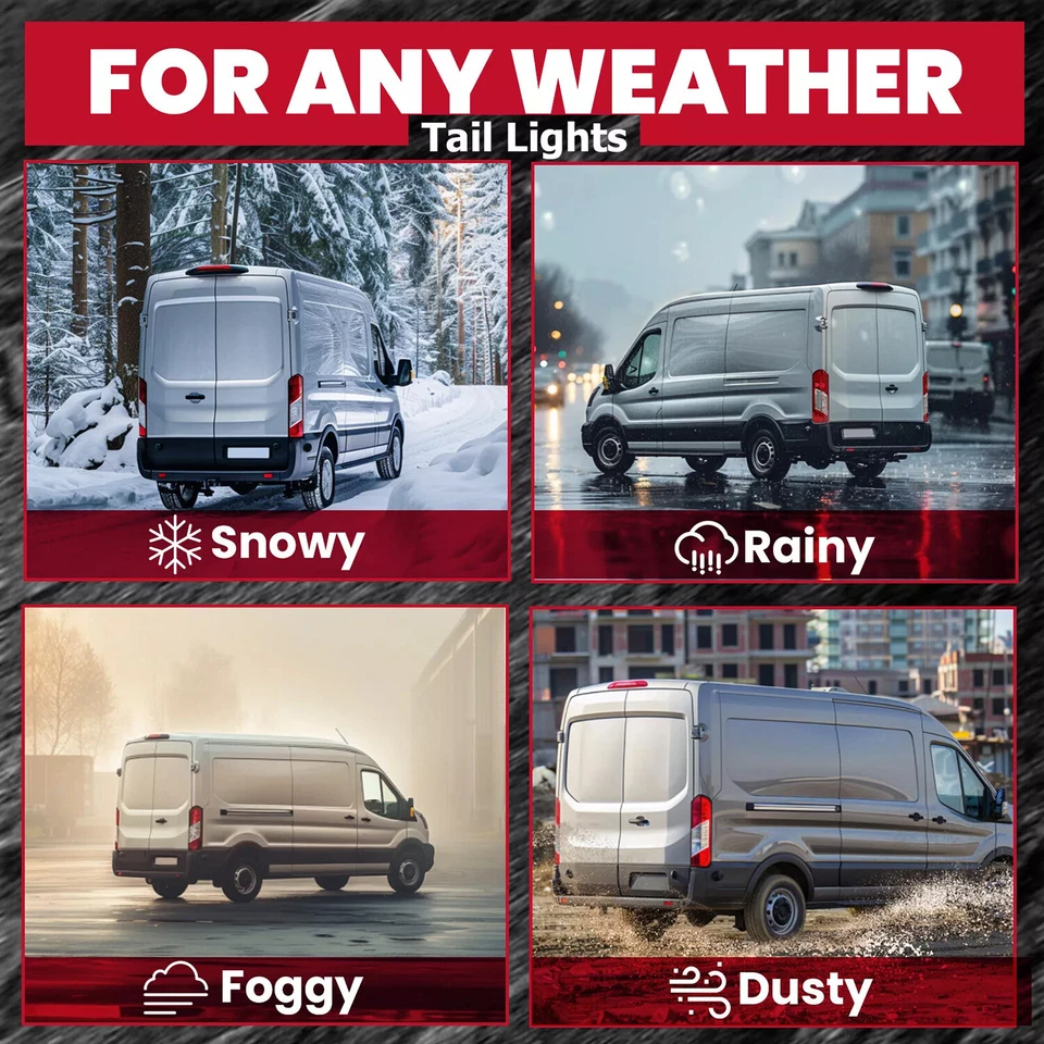 Par de luces traseras halógenas de freno para Ford Transit 150 250 350 2015-2024 Foto 4 de 4