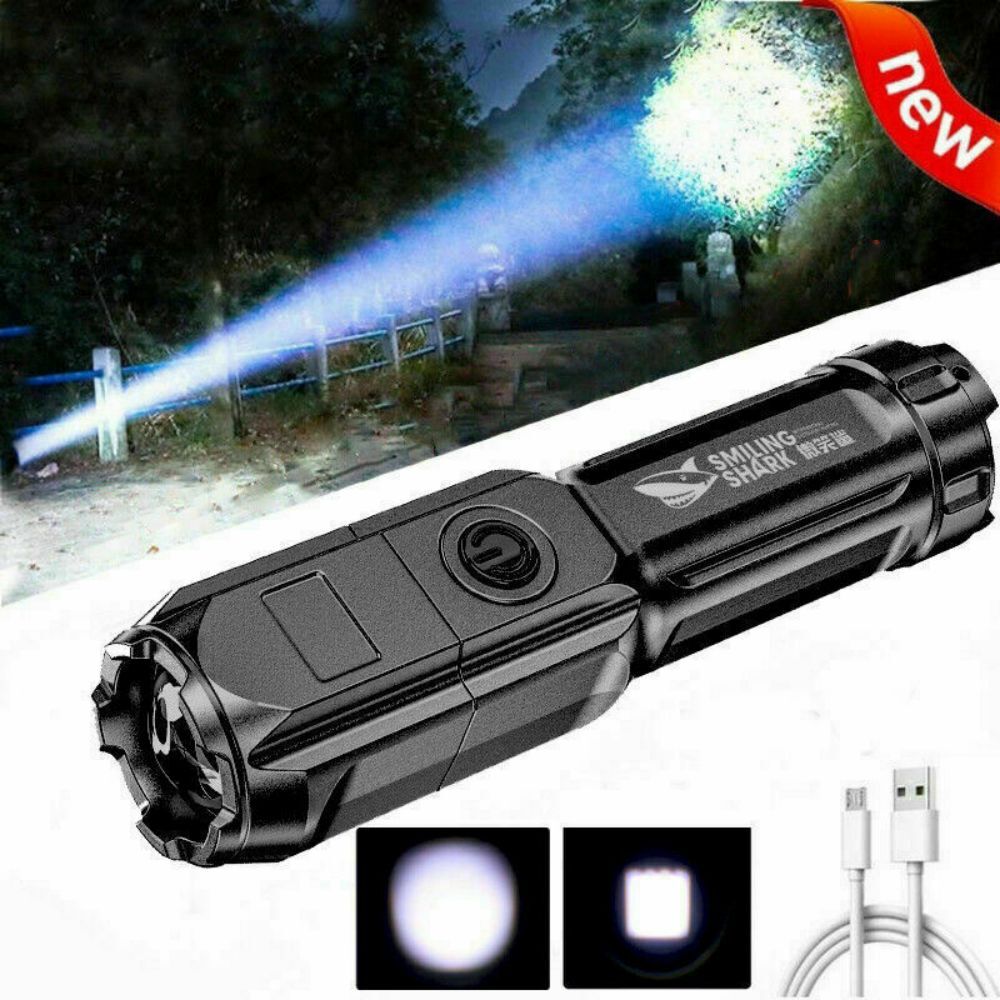 Rechargeable 990000Lm Led Flashlight Torch Zoomable Tactical Police Super Bright - Picture 4 of 12