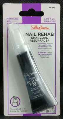 Sally Hansen Nail Cuticle Rehab Charcoal Resurfacer .4oz Exfoliator # 46245, New