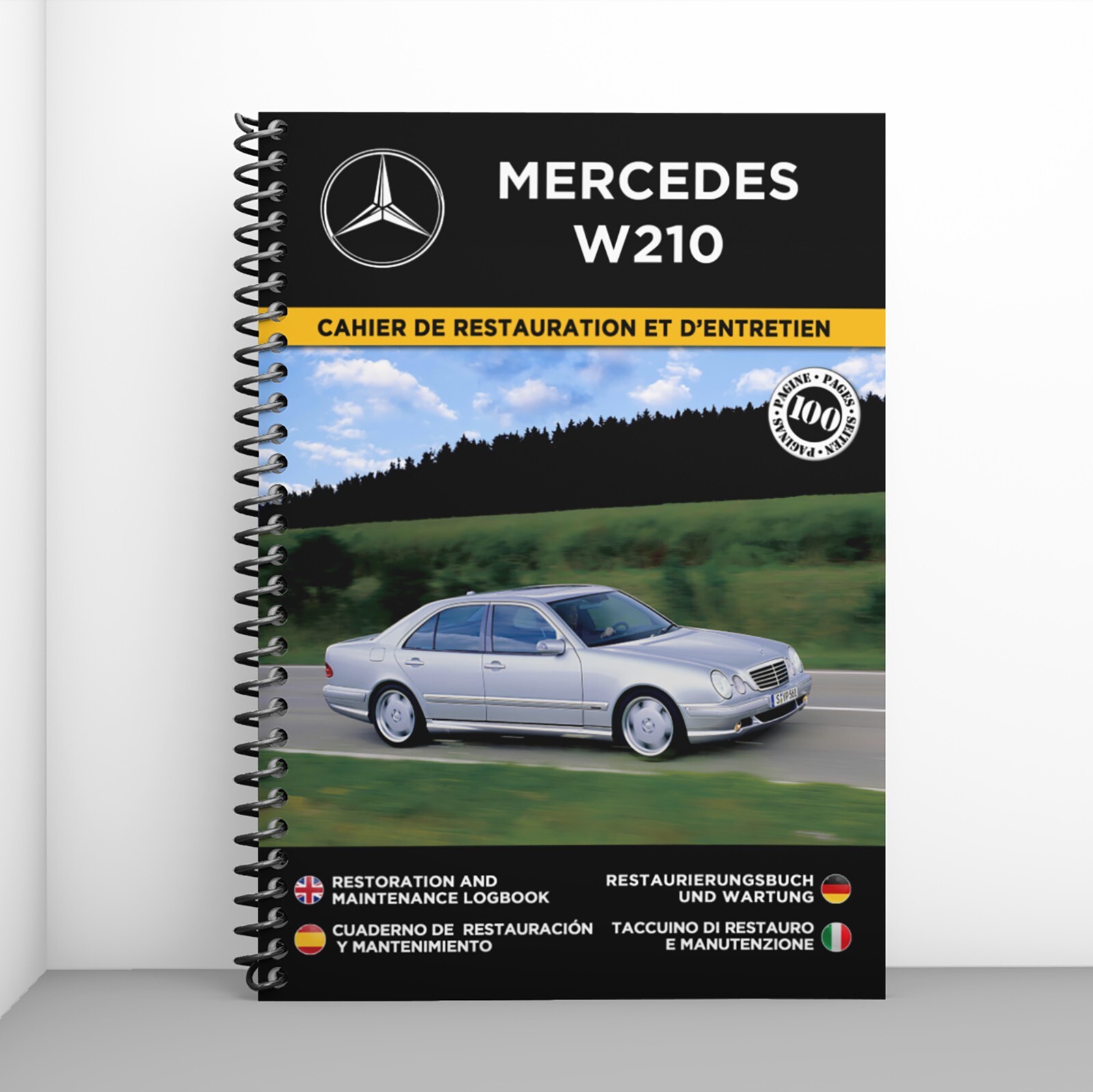 Livre de restauration Mercedes W210 pour les après-midis au garage