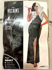 Halloween Cruella De Vil Disney Villians 4 pcs Halloween Costume Adult Size M