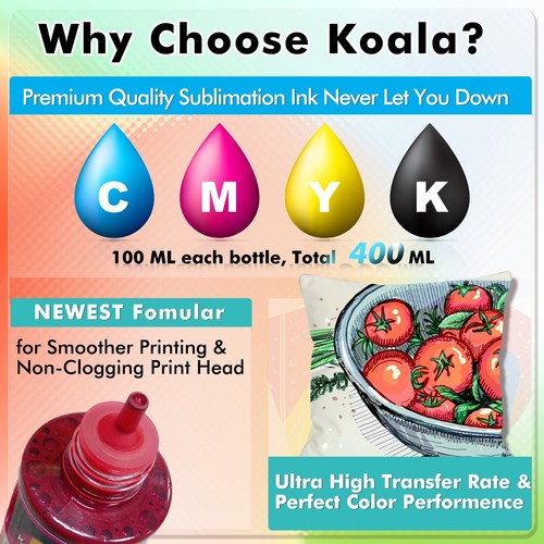 Lot A-SUB / Koala Sublimation ink for Inkjet Printer EcoTank 2803 2800 2720 F170 - Afbeelding 25 van 46