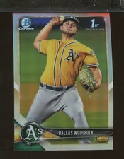 2018 Bowman Chrome #BDC-127 DALLAS WOOLFOLK Rookie RC Refractor Athletics @QG12