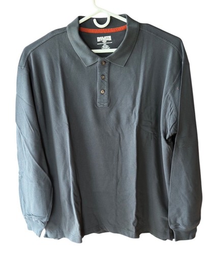 Duluth Trading Long Sleeve Polo Mens Size XXL Gray Cotton New - Picture 2 of 8