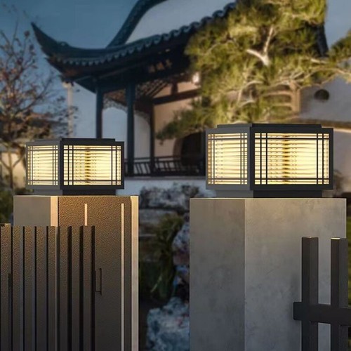Outdoor Pillar Lights Home Post Lamp Garden Gate Post Lighting Yard Pillar Light - Picture 9 of 13