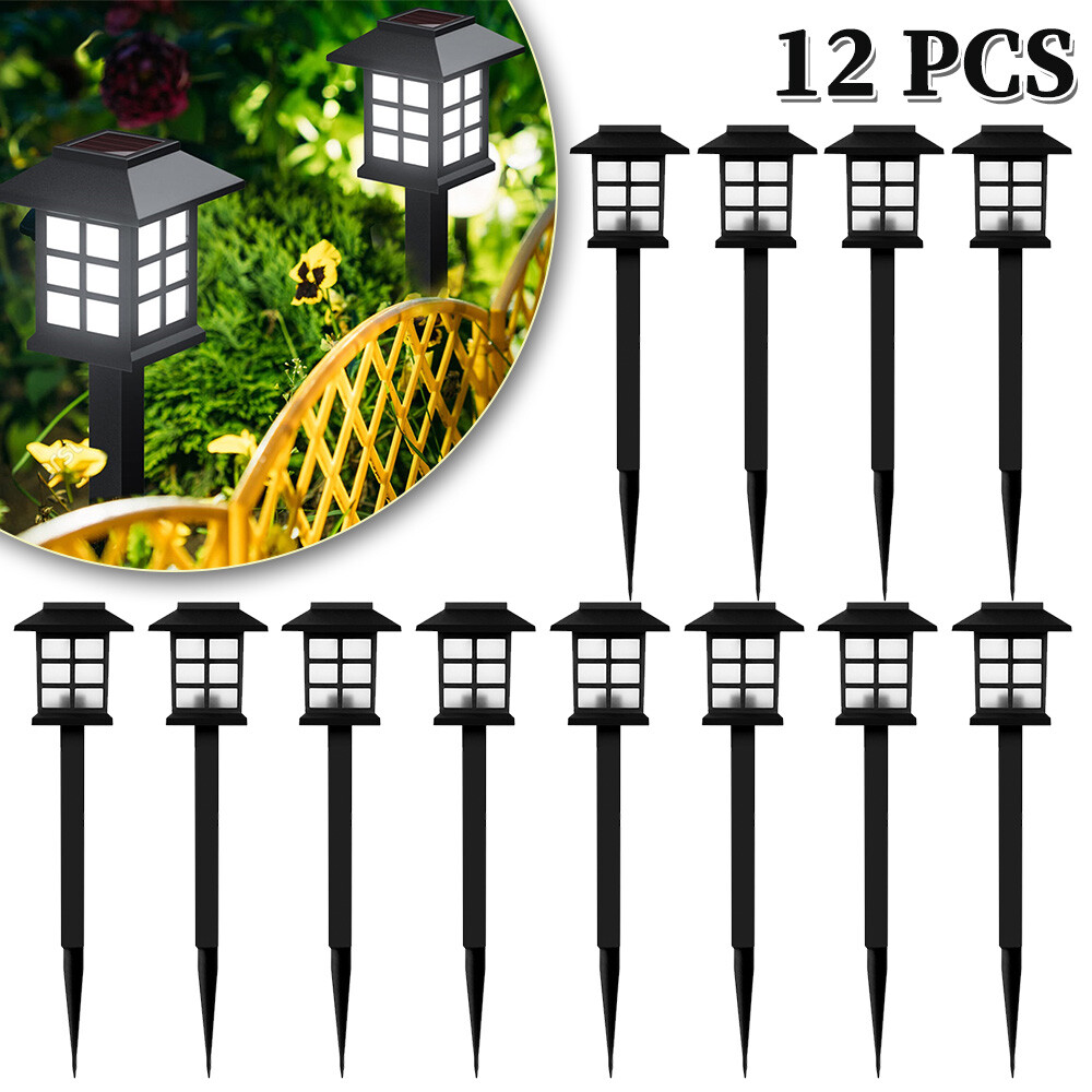 12 Pack Solar LED Landscape Lights Outdoor Garden Pathway Lighting Waterproof
