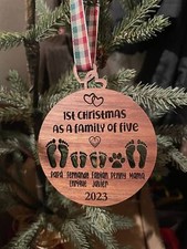 1st Christmas As A Family Of Five Ornament, Baby Ornament 2024, Family Ornament