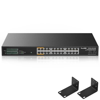 24 Port 2.5Gb PoE Managed Switch w/2 x 10G SFP+ Port 1-4 Up to 90W  IEEE 802.3bt