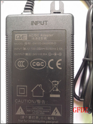 Genuine GVE GM152-2400635-D AC/DC Adapter 24V 6.35A Power Supply