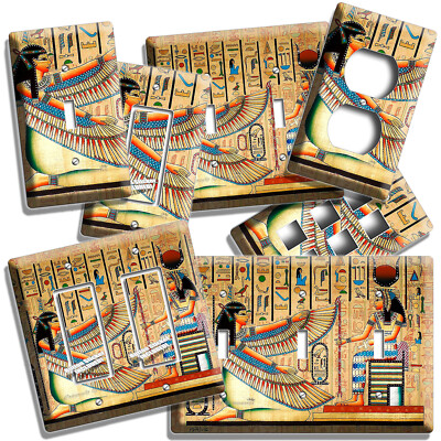 ANCIENT EGYPTIAN GODDESSES MAAT ISIS LIGHT SWITCH OUTLET PLATE WALL ART HD DECOR