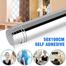 Mirror Reflective Kitchen Wall Stickers Self Adhesive Tile Film Paper Home Decor