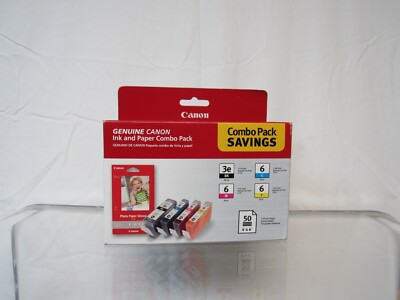 Canon Ink & Paper Combo Pack 4 Colors  Photo Paper Glossy 50pk New in sealed box