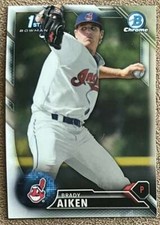 2016 Bowman Chrome Prospects Brady Aiken Cleveland Indians #BCP7