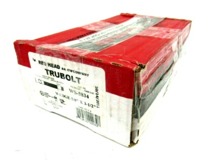 NEW BOX OF 10 ITW RED HEAD WS-5834 WEDGE ANCHOR 5/8'' x 3-1/2'' WS5834