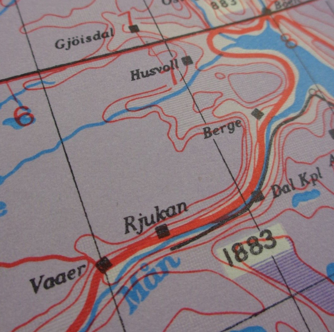 WW2 RAF map "STAVANGER" + TELEMARK HEAVY WATER SITE (WING COMMANDER