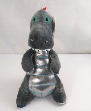 Cute  Cuddly Metallic Gray Dragon 10" Plush With Tags