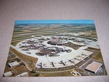 1970s AERIAL-VIEW of CHARLES de GAULLE AIRPORT, ROISSY FRANCE VTG PHOTO POSTCARD