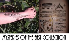 4 x Eastern Jewelry inspired flash temporary tattoo sheets body art festivals