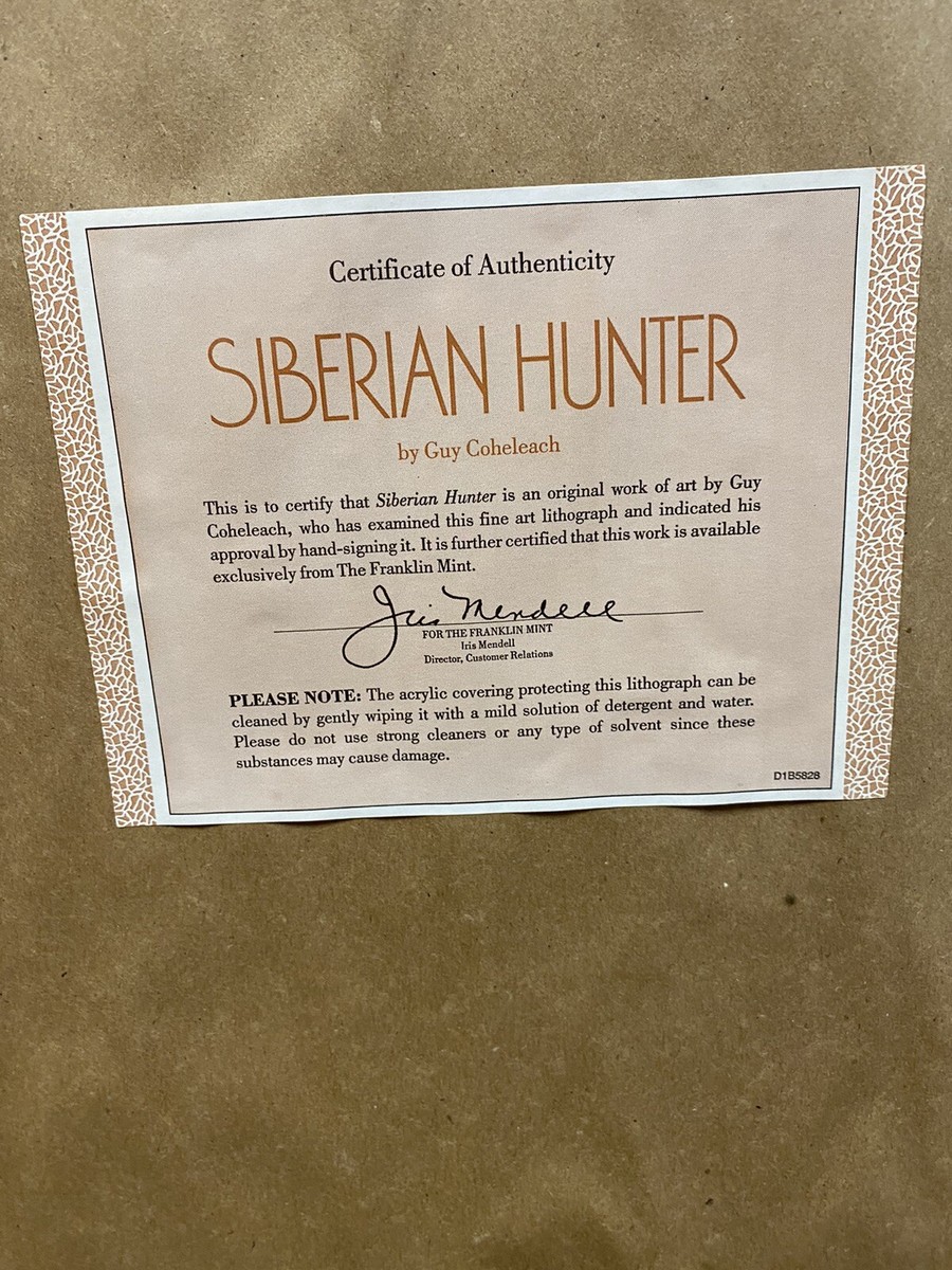 Guy Coheleach SIBERIAN HUNTER トラ ポスター 額縁付き 札幌市 白石区 東札幌 Guy Coheleach Limited Edition Hand Signed Print “Siberian Hunter