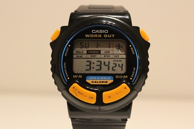 Vintage Casio JC-10 Mens Watch 35mm Black Jog Walk Workout 50M New Battery Vintage Casio JC-10 Mens Watch 35mm Black Jog Walk Workout  main image 2