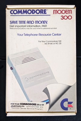 1985 Vintage Commodore 1660 Modem / Baud 300 for 64/128 Computers, Free Shipping