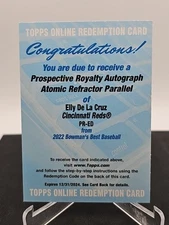 ALREADY REDEEMED Elly De La Cruz 2022 Bowman's Best USED Auto Redemption Rookie