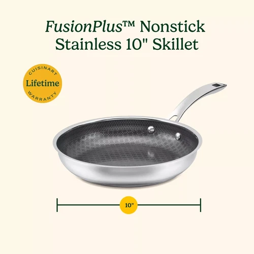 Cuisinart Fusionplus Hybrid Stainless Steel and Ceramic Nonstick Fry Pan - Thumbnail 2