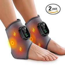 2 Pack Electric Foot Ankle Massager Pain Relief 6 Heat Levels, 3 Vibration Modes