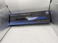NEW Bio Ionic 1 Long Barrel Styler Pro Curling Iron Limited Edition Rich Cobalt
