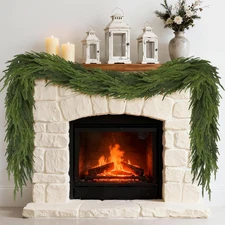 9FT Artificial Norfolk Pine Garland, Realistic Real Touch Christmas Garland, Fau