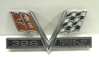 Vintage OEM 1960s Chevy 396 Turbo-Jet Car Emblem PT.NO.3871057