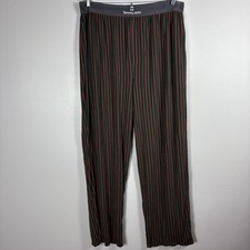 Tommy John Men's 2XL Green Red Striped Elastic Waist Pull On Lounge Pajama Pants